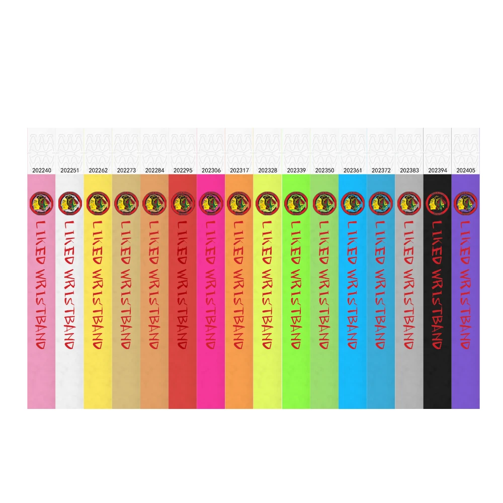 Custom Color Print 3/4 "Tyvek браслеты Цветной отпечаток только 100 штук печатные ID для