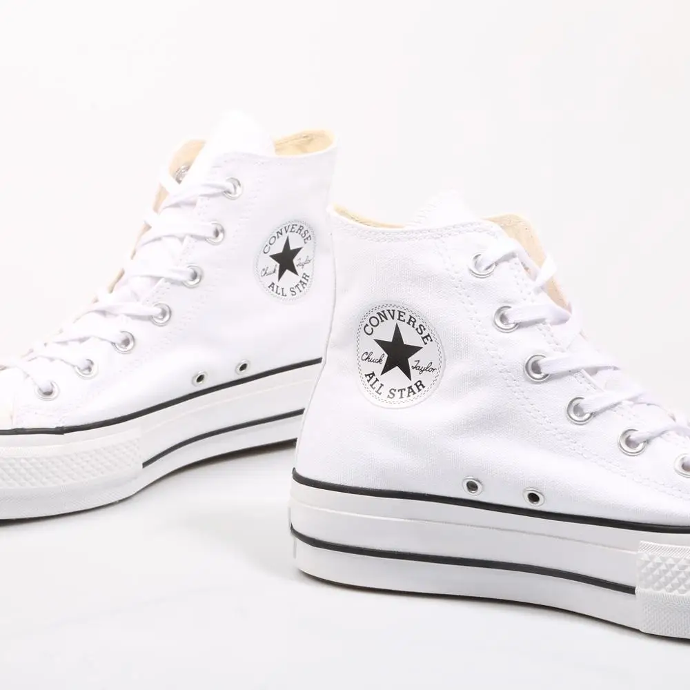 

2021 New Converse Chuck Taylor All Star Platform Clean High Top Low Heel Black Sneakers Women Shoes Casual Fashion