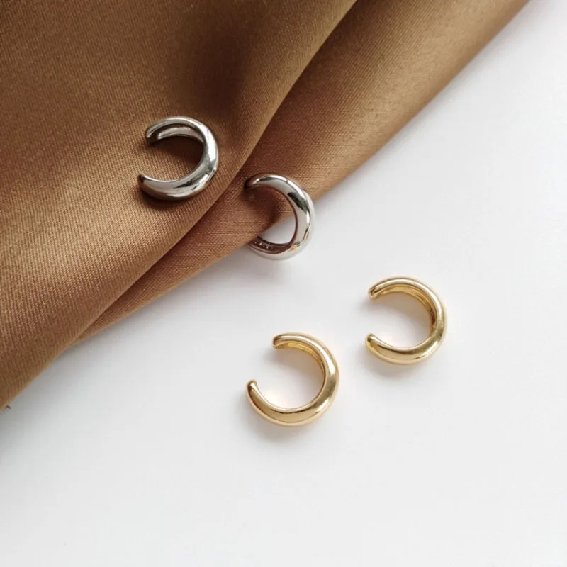 

Punk Charm Glossy Ear Cuff Earring Unique Design Metal Geometric Earrings for Women Party Gift Jewelry Wholesale