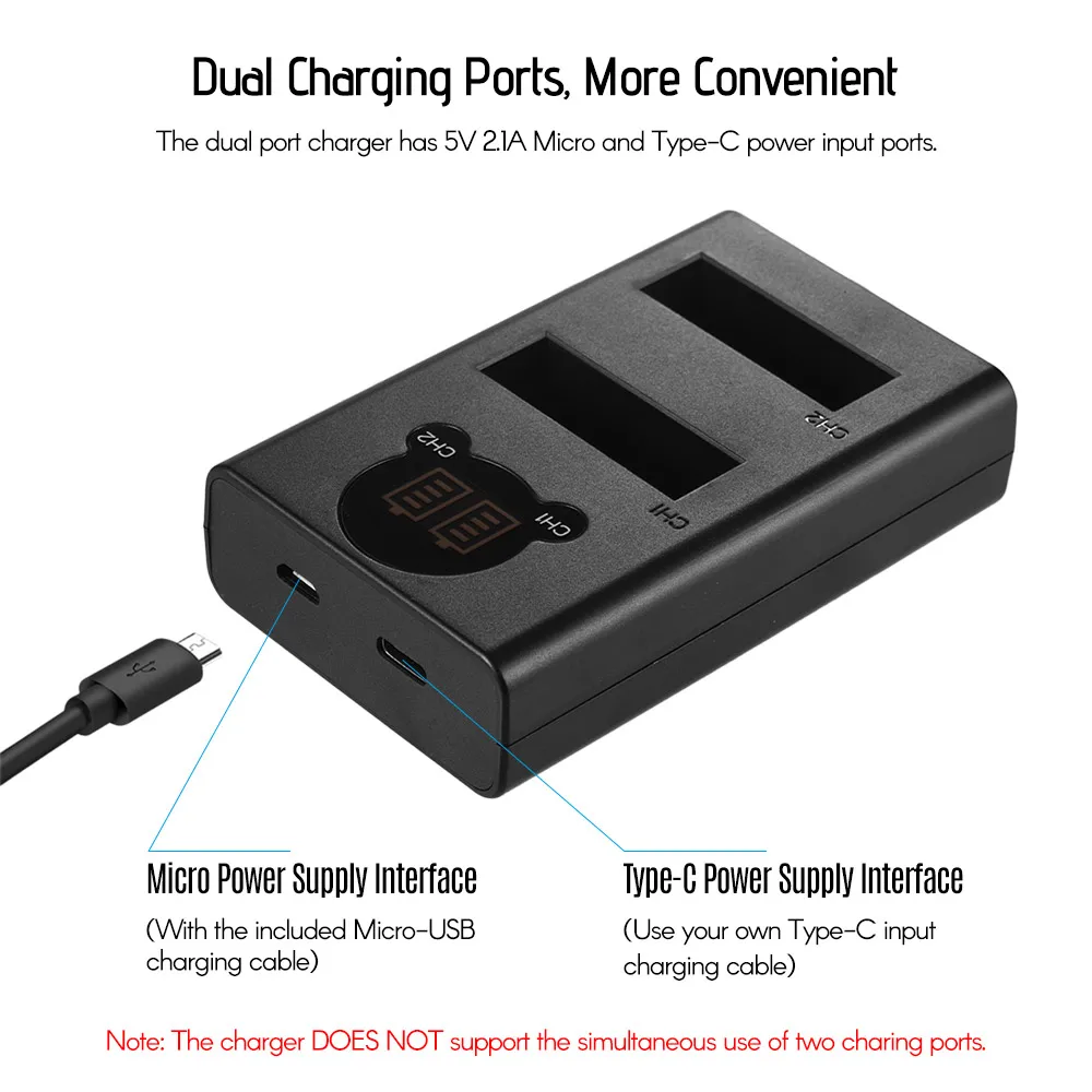 Комплект для зарядки с двумя портами Двухканальное зарядное устройство