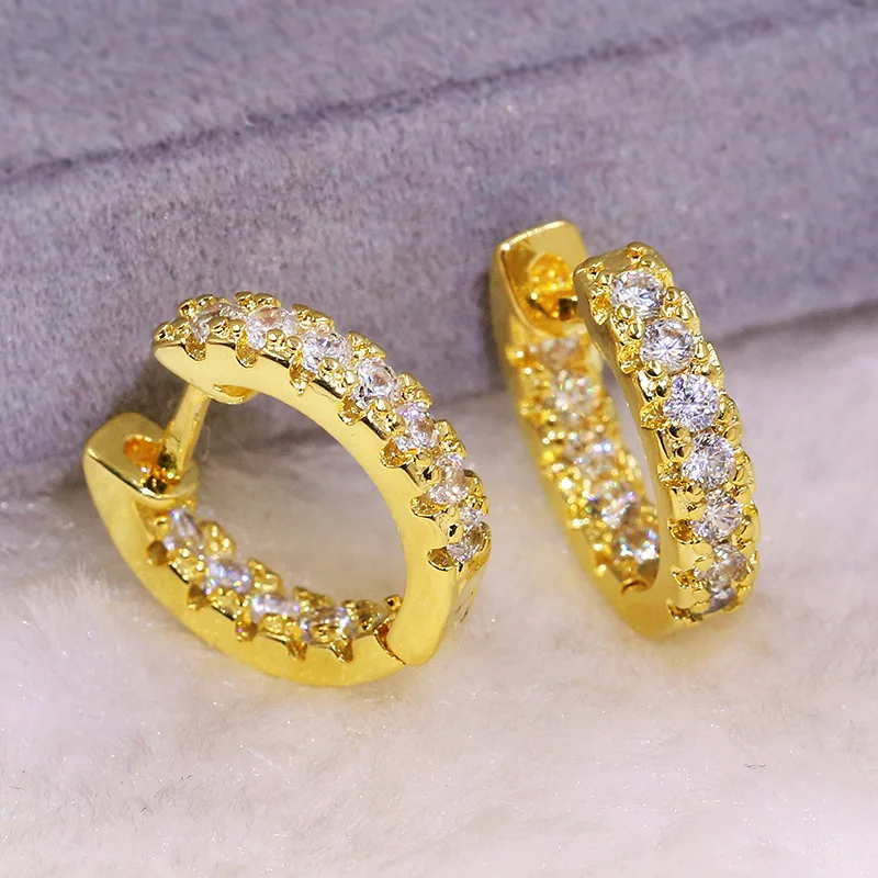 

14K Soild Gold Jewelry Stud Earrings for Women Fashion Girls 2020 Christmas Gift Banquet Bohemia Wedding Earrings for Women