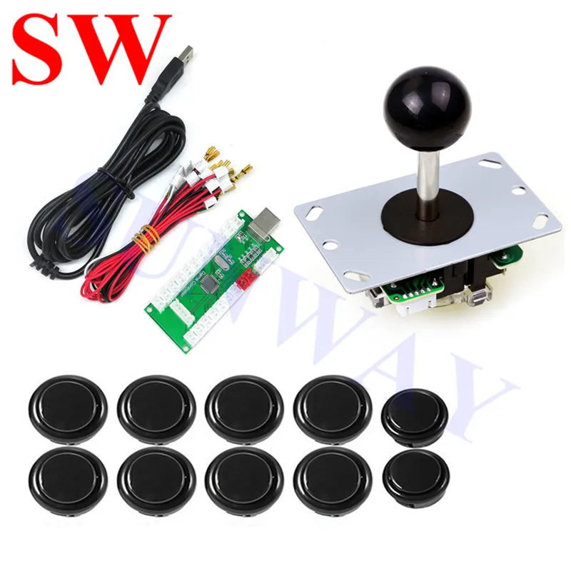 DIY аркадная игра набор деталей нулевой задержки USB энкодер к ПК с аркадная Sanwa 5Pin джойстик+ sunway кнопка для Jamma машины