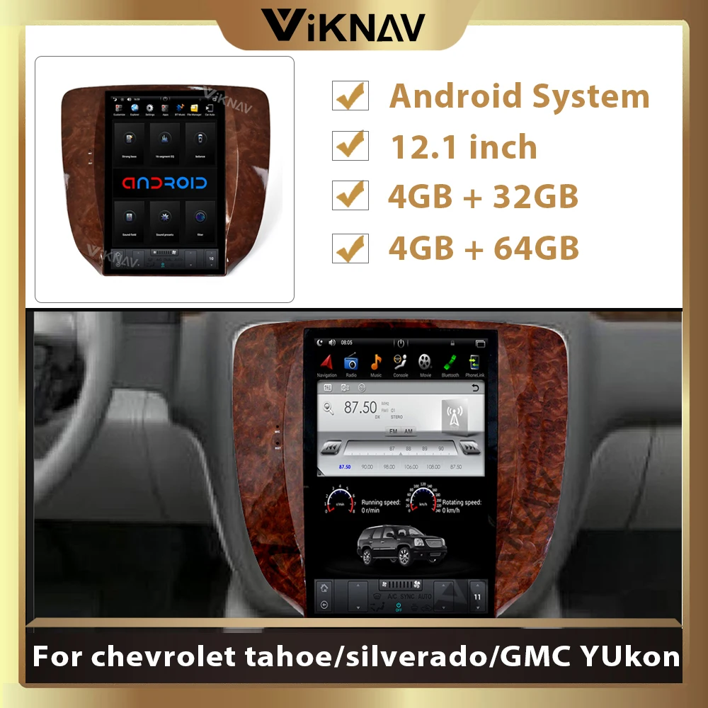 

Car Multimedia Player For Chevrolet Tahoe Silverado Android Car Radio For GMC YUkon 2007-2012 GPS Navigation Auto Carplay Stereo