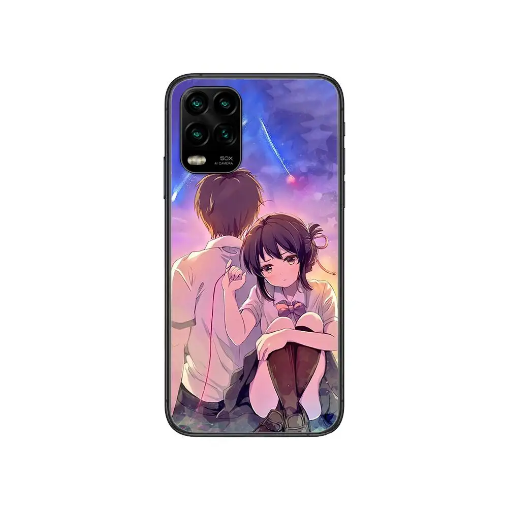 

Anime Your name couple case cartoon Phone Case For XiaoMi Redmi Note 10 9S 8 7 6 5 A Pro T Y1 Anime Black Cover Silicone Back Pr