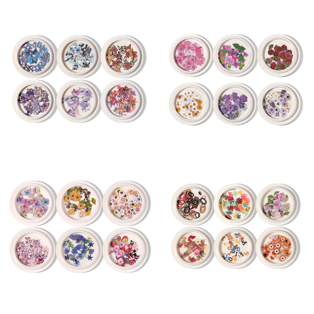 

6 шт., патчи для ногтей из массы древесной массы