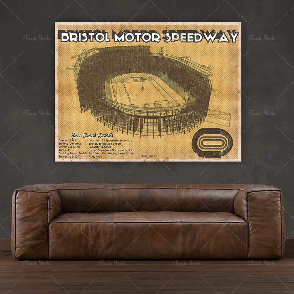 Бристоль Speedway NASCAR гоночный трек с принтом|Рисование и каллиграфия| |