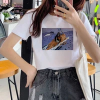 2021 summer women t shirt oil paintings of cat printed tshirts casual tops tee harajuku 90s vintage white tshirt girl t shirt