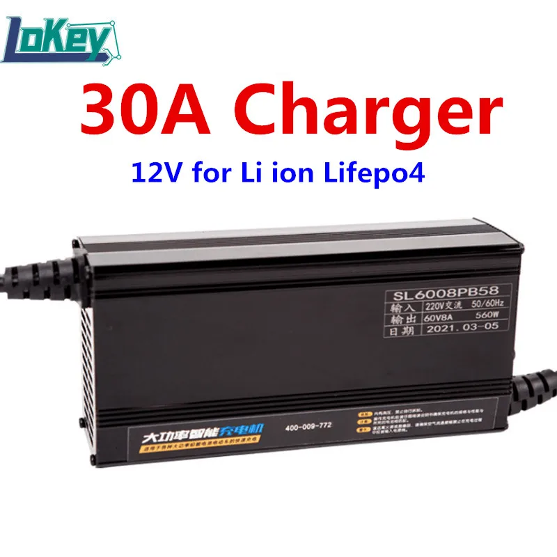 

12V 30A Smart Charger 3S 12.6V 4S 16.8V Li ion Lipo 4S 14.6V Lifepo4 Lithium Battery Aluminum Charger