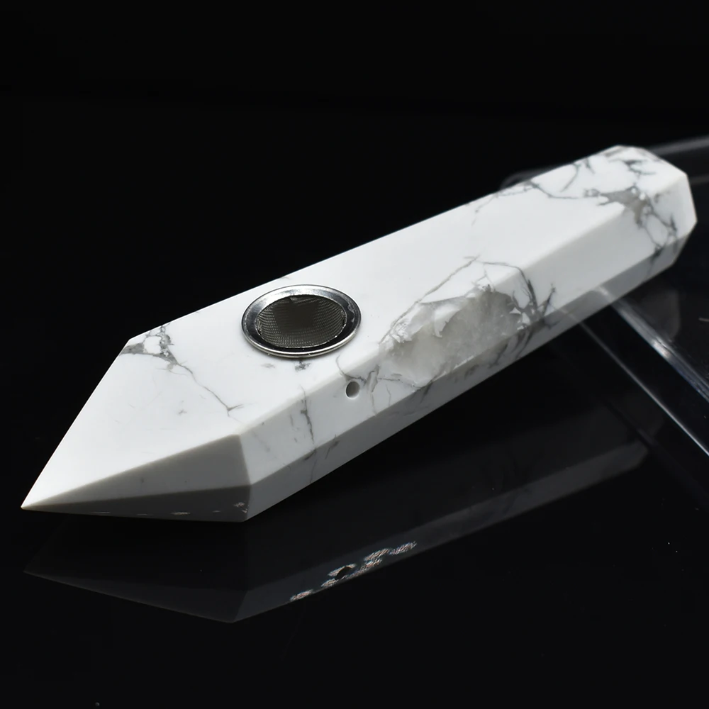 

Natural Quartz Crystal Labradorite Stone Smoking Pipe To Heal Crystal Stone Tobacco Pipe