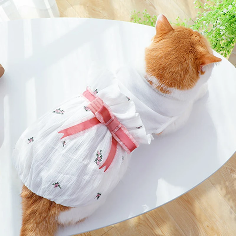 

Summer Cat Clothing for Dog Dresses Fashion Princess Cat Dress For Small Medium Dogs Chihuahua Skirt Kitten Wedding Dresses