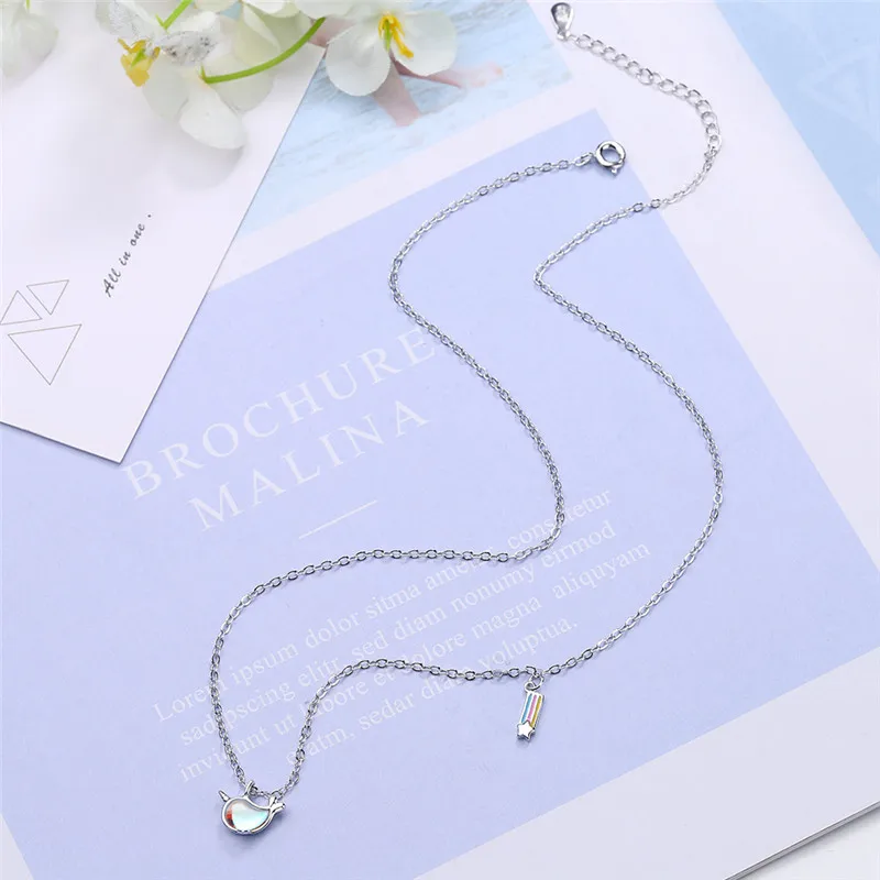 Женское ожерелье с подвеской в виде милого Кита модные вечерние ювелирные