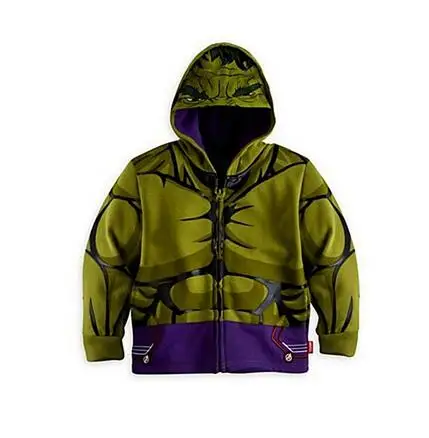 JK009-Green Толстовки с капюшоном для мальчиков пальто Мстители 4 супергероев Marvel Железный человек, Тора, Халка и Капитан Америка "Человек-паук" лсення толстовка с капюшоном для мальчиков - Цвет: JK009-Green