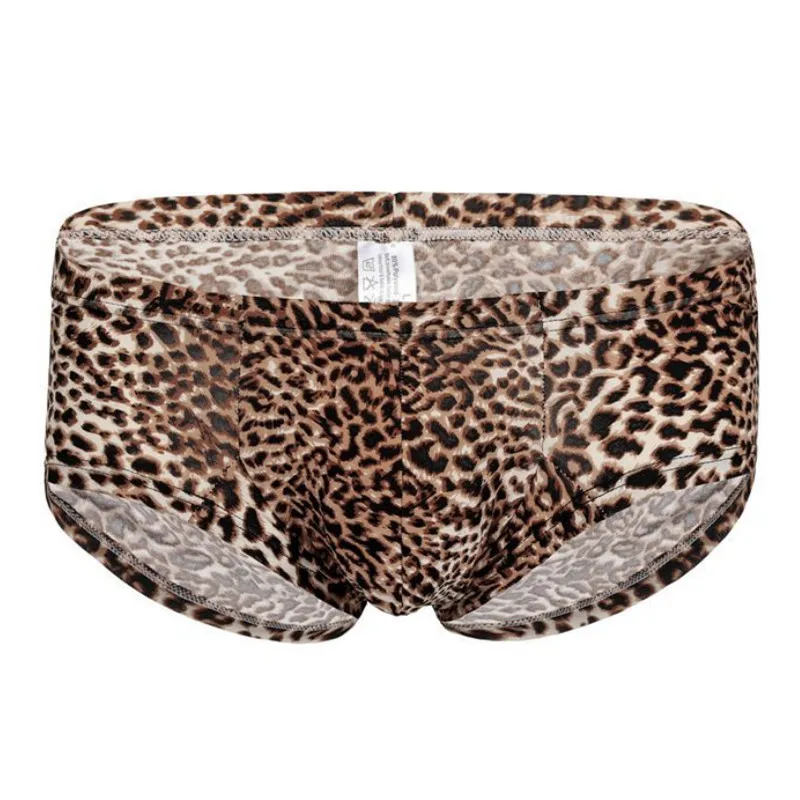 Accept OEM Underwears Leopard Print Sexy Men's Breathable and Trend Underpants Homme Flexible Four-Corner Panties  6 Pcs/Set
