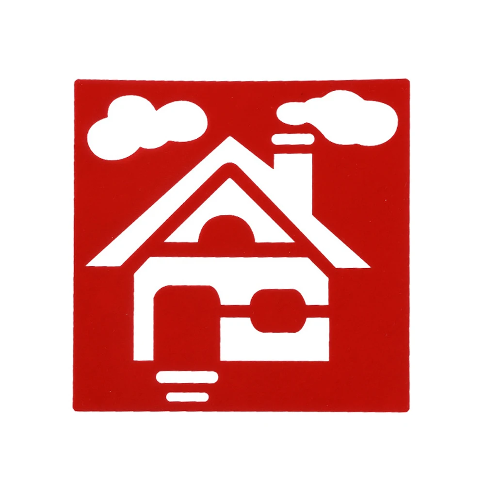 

Wooden House Shaped Plastic Rulers Painting Drawing Template Stencil Kids Children Learning Art Tool Colorful Drawing Toy Set