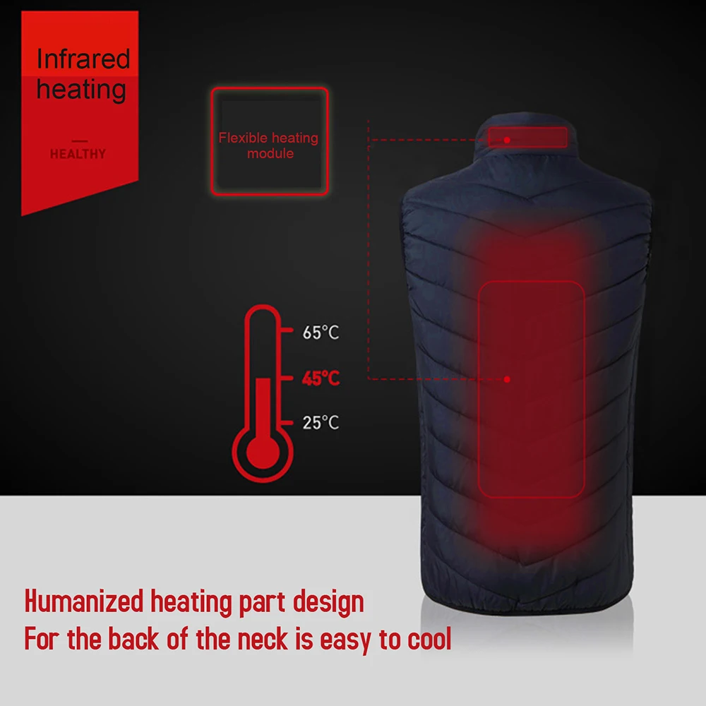 Мужская и женская электрическая теплая жилетка с подогревом USB куртка для