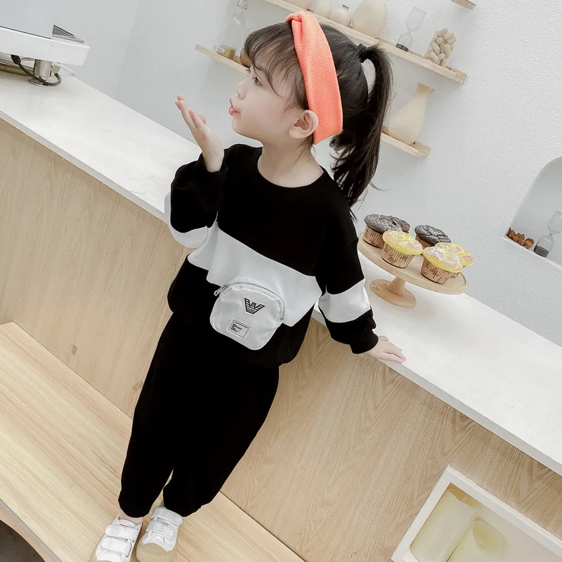 

2021 New Spring Summer Children's Clothes Baby Girls Sweatshirts+ Pants 2pcs/Set Kids Costume Teenage Clothing High Quality
