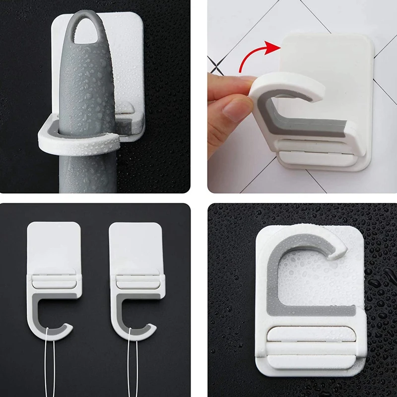 8 шт. держатель швабра и метла C-образный самоклеящийся нескользящий крючок