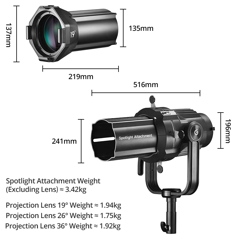 Godox VSA-19K VSA-26K VSA-36K Точечный светильник крепление конический Snoot оптический