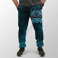 viking style jogger othala and raven blue men for women 3d printed joggers pants hip hop sweatpants
