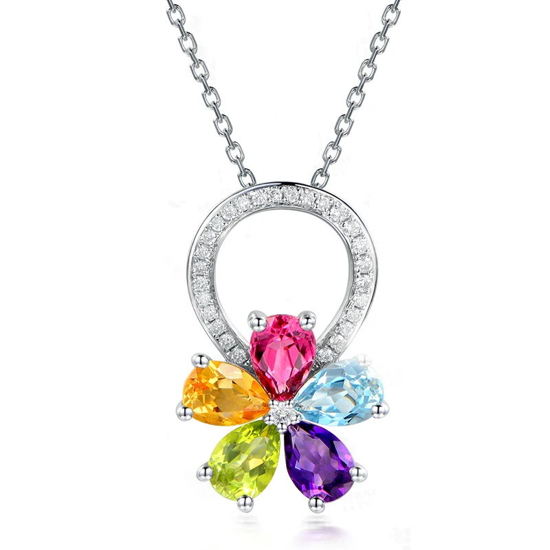 MLNatural topaz/Peridot 18K кулон из чистого золота Real AU 750 Solid Gold Высококлассные Модные