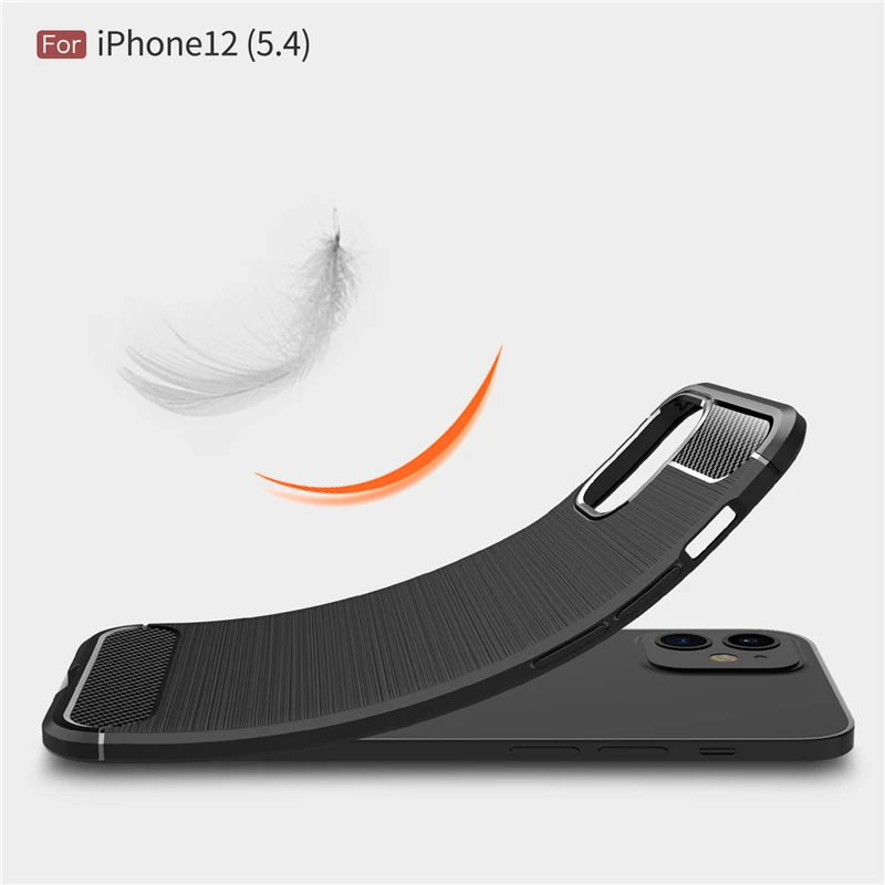 For iphone 12 Mini Case Carbon Fiber Full Shockproof Silicone Armor Case Cover For iphone 12 Pro Max Cover for iphone SE 2020
