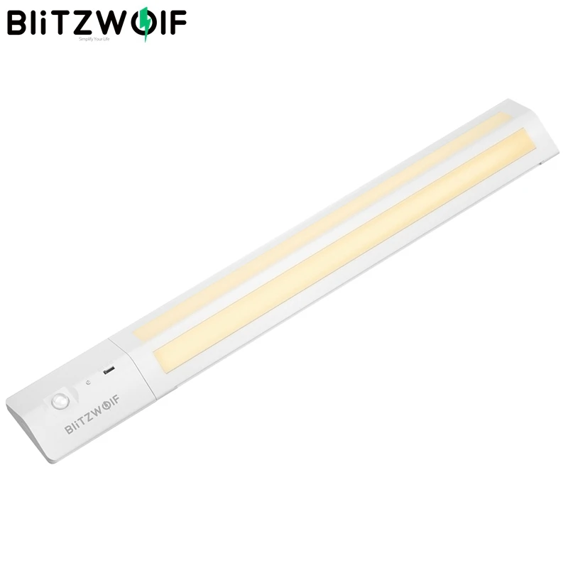 BlitzWolf BW-LT8 датчик движения светодиодная подсветка под шкаф съемная литиевая батарея 3000K Цветовая температура Ночной светильник теплый белый