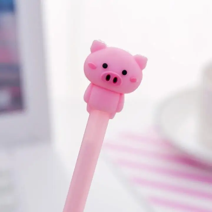 

Pink Cute Pig Gel Pen Black Blue Ink Needle Tip Plastic Color Pen for Writting Office Stationery School Supplies 1PCS