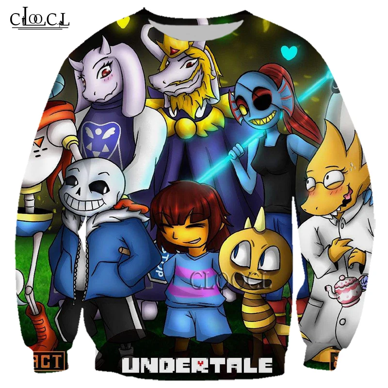 HX Newest Popular Game Undertale 3D Print Men Women Sweatshirts Fashion Hip Hop Unisex Casual Harajuku Tops Drop Shipping | Мужская