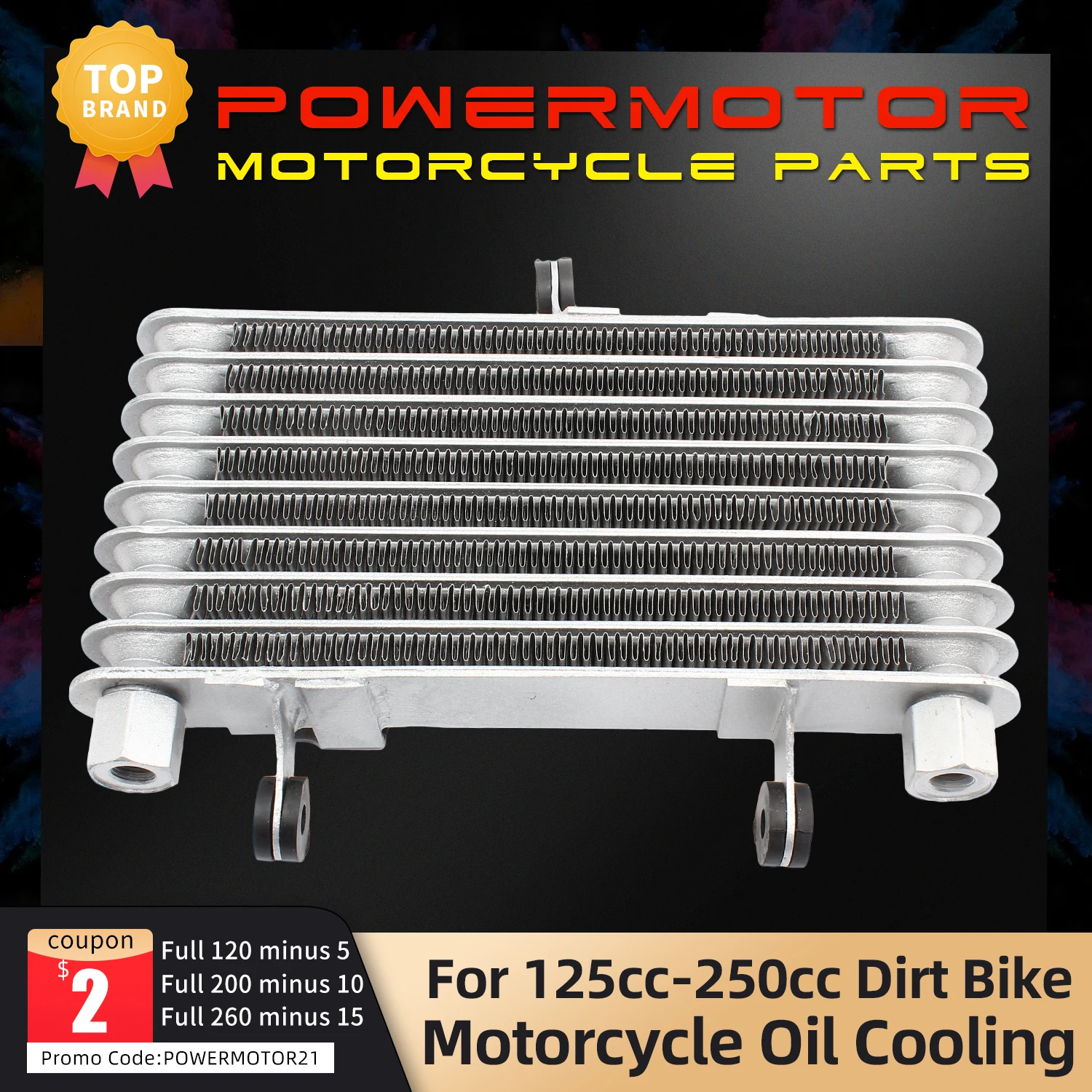 

Масляный радиатор двигателя мотоцикла, 8 рядов, Универсальный алюминиевый радиатор для 125CC-250CC мотоцикла, внедорожника, квадроцикла