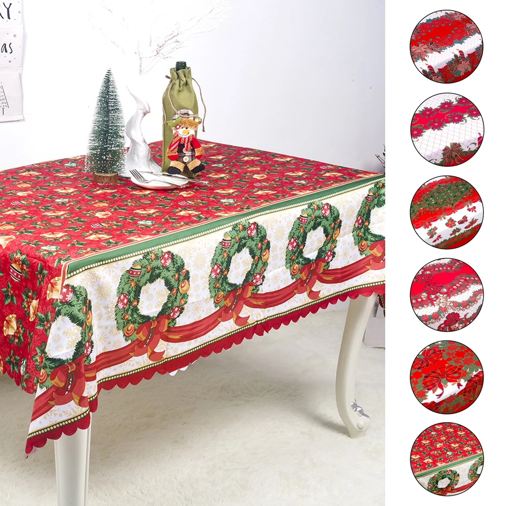 Новогодняя Рождественская скатерть обеденный кухонный стол украшения домашняя