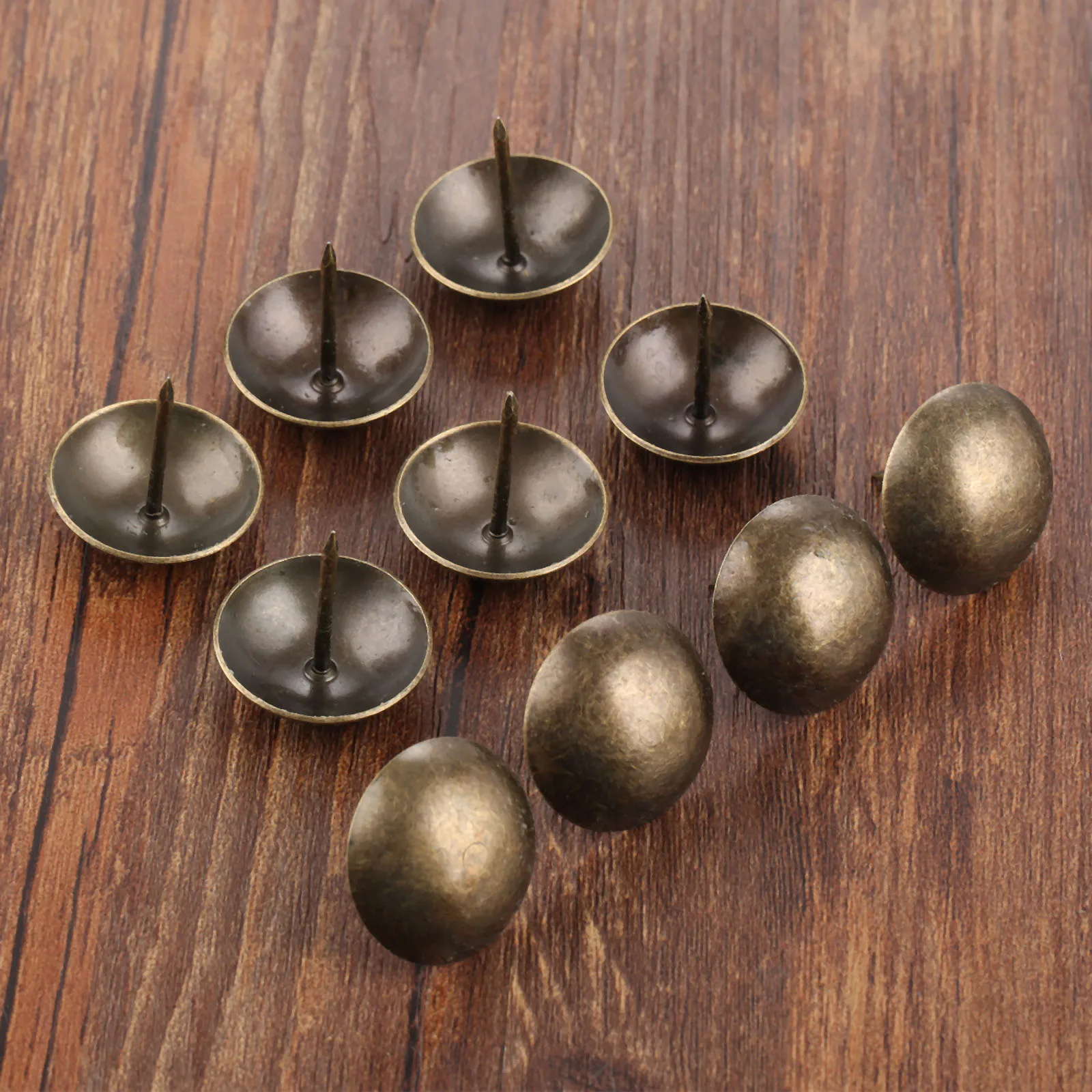 

DRELD 10Pcs 25*25mm Iron Upholstery Nail Tachas Jewelry Gift Box Door Sofa Furniture Decorative Tack Stud Pushpin Antique Bronze