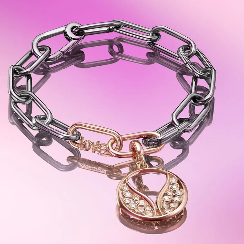 Медальон-подвеска из нового серебра 925 с мини-звездой ME Charm, подходящая для оригинальных цепочек-браслетов, женских ювелирных изделий.