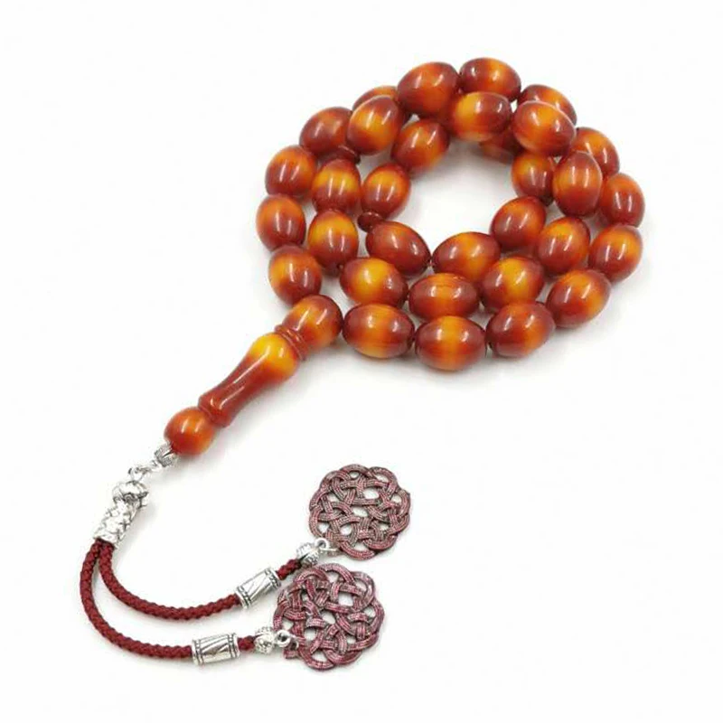 Red Resin Tasbih 33beads Big size Muslim prayer beads Bracelet arabic misbaha Islamic Ramadan eid gift Turkish kazaz tassel | Украшения и