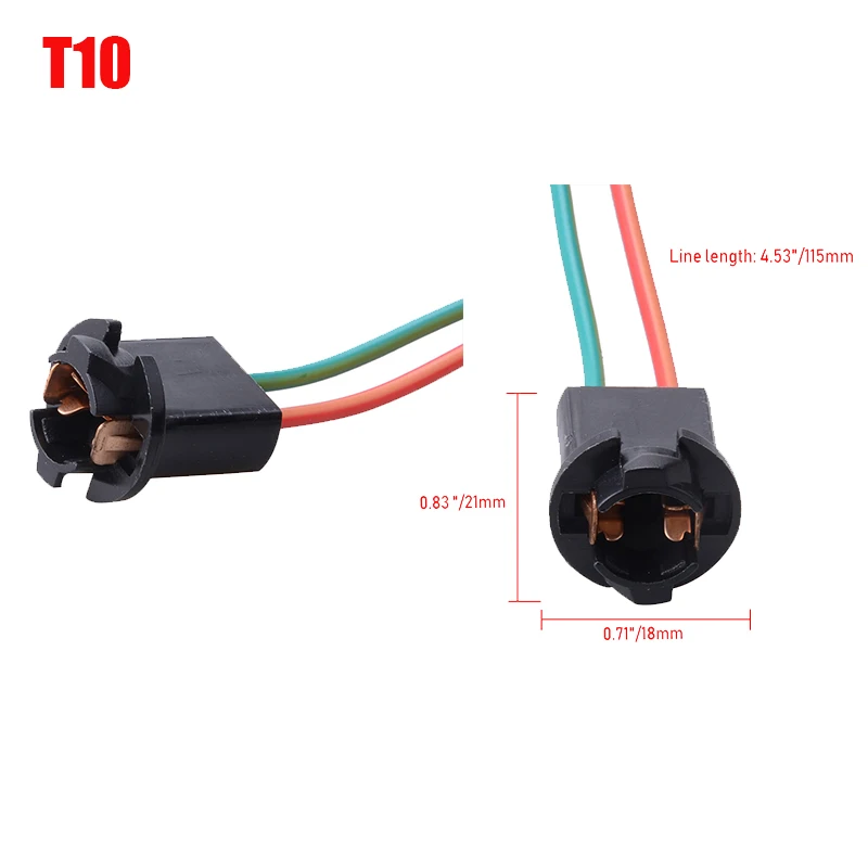 

T10 Car Lamp Holder Adapters Base/Plug Cable LED Bulb Socket Connector For Socket T10,W5W,147,152,158 Car Accessories