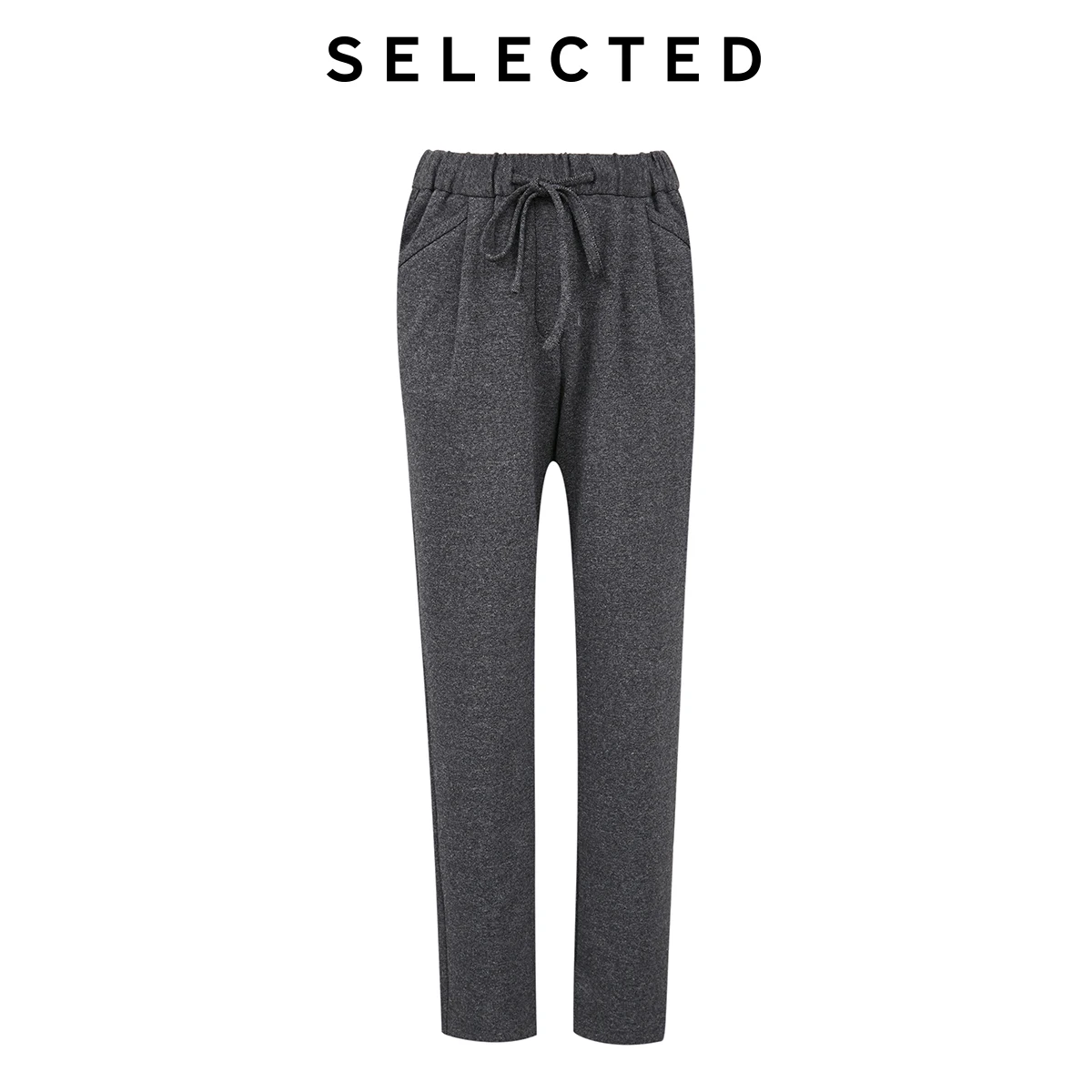 

SELECTED Lace-up Micro-elastic Women's Retro Tapered Cropped Pants S|419414517