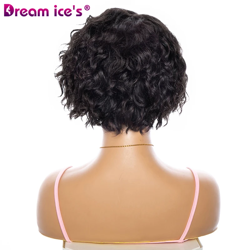 

Short Water Wave Short Bob 13x1 Closure Wig Human Hair Blend Lace Wigs Wavy Curly Bob Wigs For Women Pre Plucked Lace Wig