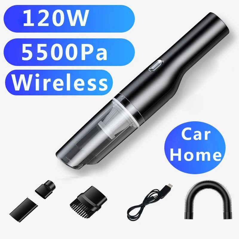 

Handheld Auto Vacumm Cleaner Mini Wireless Car Vacuum Cleaner Super Strong Suction 5500 Pa 60W Portable for Car Home Pet Hair