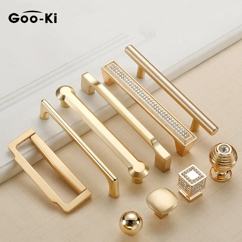 Goo-Ki Alloy Pearl Gold Cabinet Knobs Kitchen Door Handles Drawer Cupboard Handle for Furniture Hardware | Обустройство дома