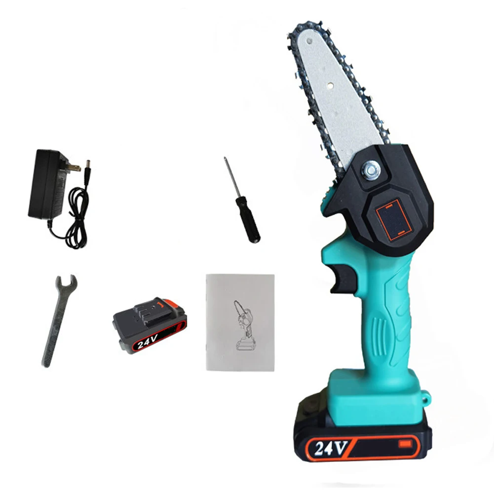 

Electric Chainsaw Handheld Cordless Chainsaw Durable Home Garden Logging Power Tool Adjustable Speed With Rechargeable Charger