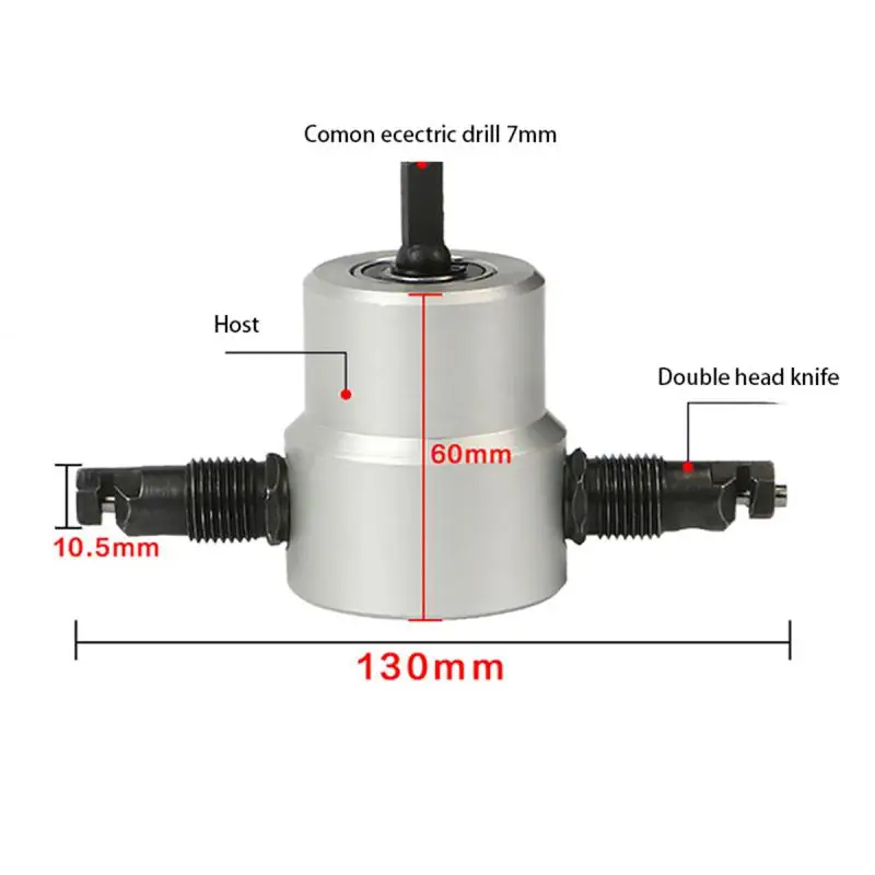 

Durable Double Head Nibble Metal Cutting Sheet Nibbler Saw Cutter Tool Drill Attachment For Cutting Iron Steel newest