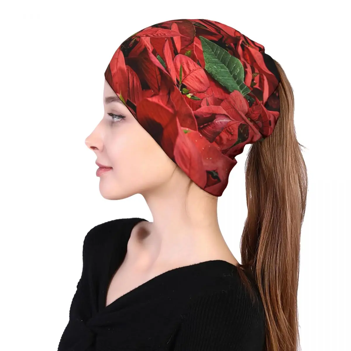 

Poinsettia Christmas Flower Christmas Star Unisex multifunction beanie hat