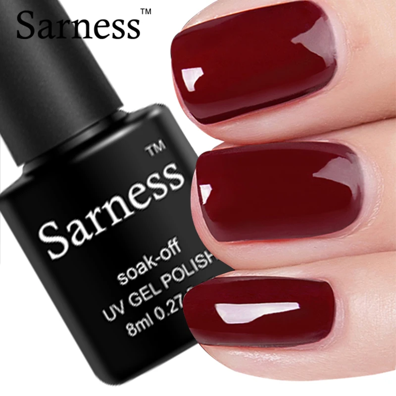 Sarness 8 мл красный Гель лак УФ светодиодный отмачиваемый гель для ногтей с