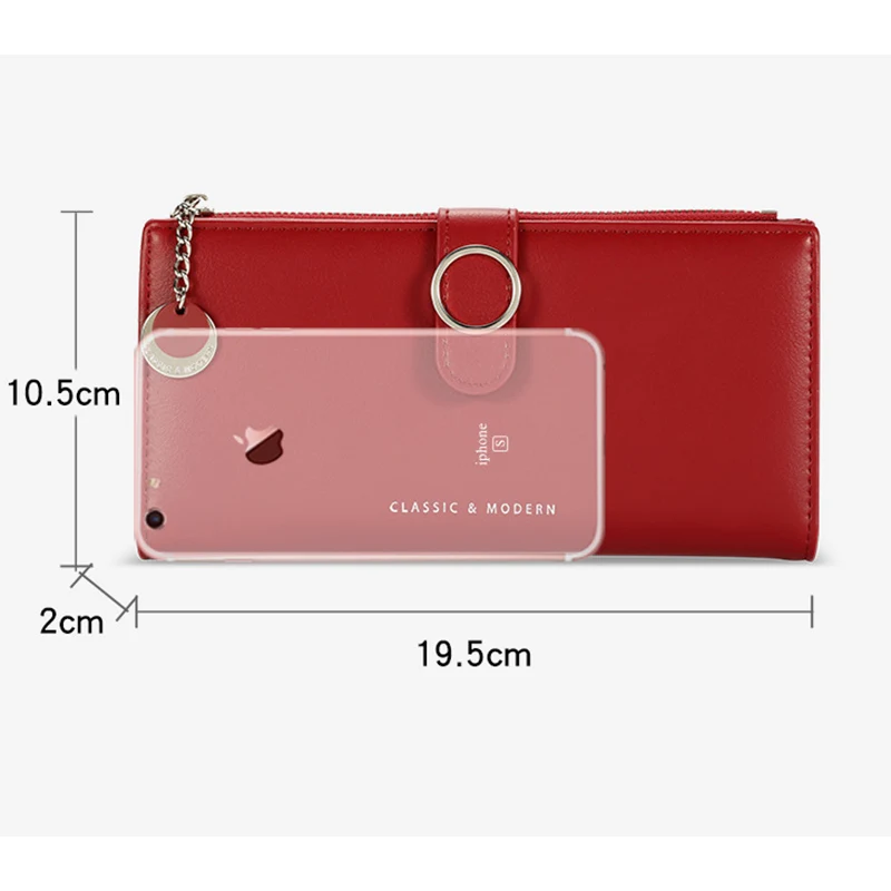 

Korean Version of The Long Mobile Purse Classic Solid Color Large-capacity Clutch Bag Creative Wallet for Women Purse 2020 Hot