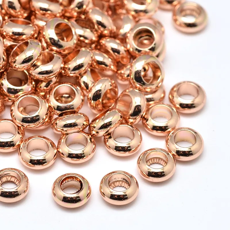 

20pcs/lot 7x3mm Brass Rose Gold /Silver Color Spacer Beads Charm Loose Beads DIY Bracelets Beads for Jewelry Making