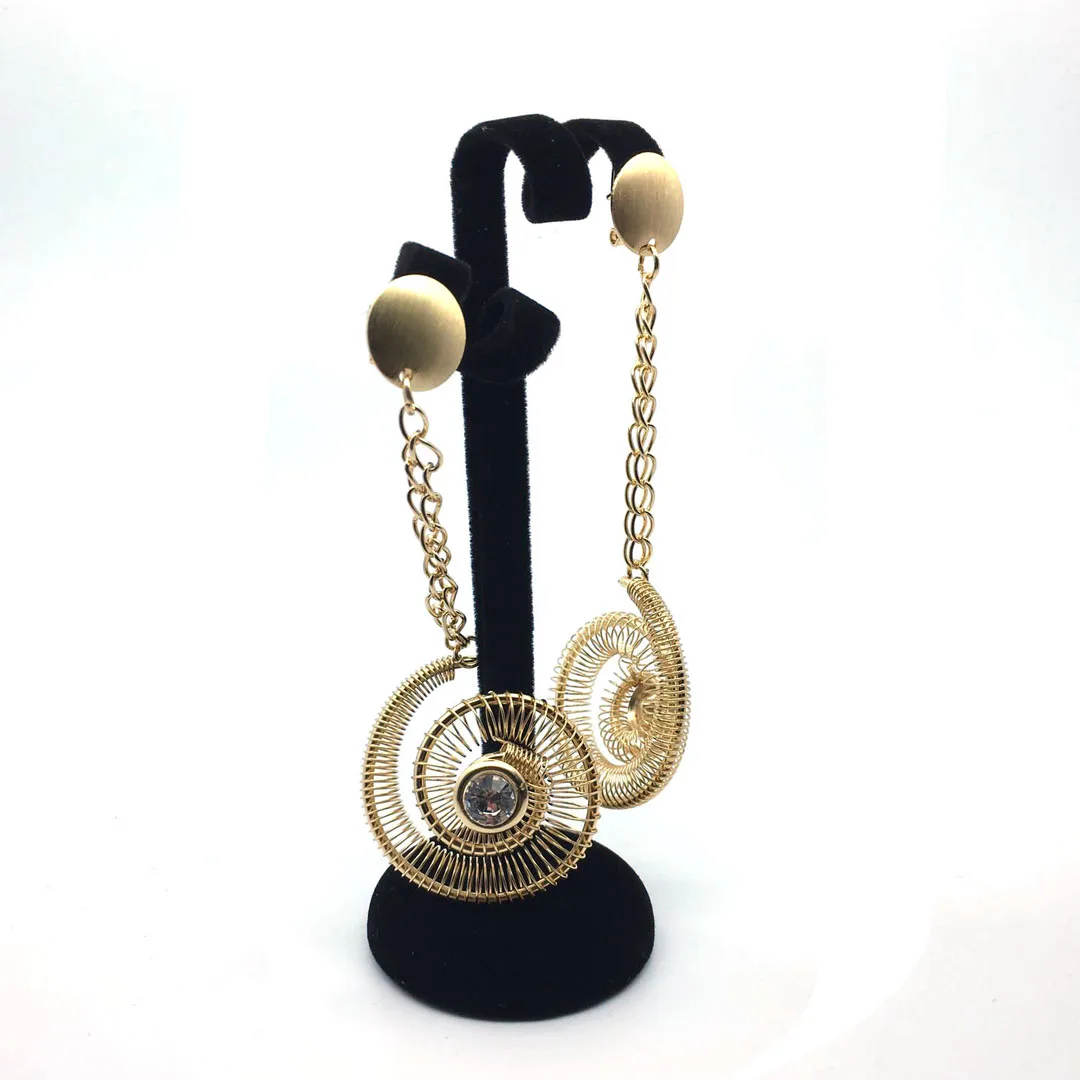 Комплект ювелирных изделий из бисера золотистого цвета Дубая длинные серьги