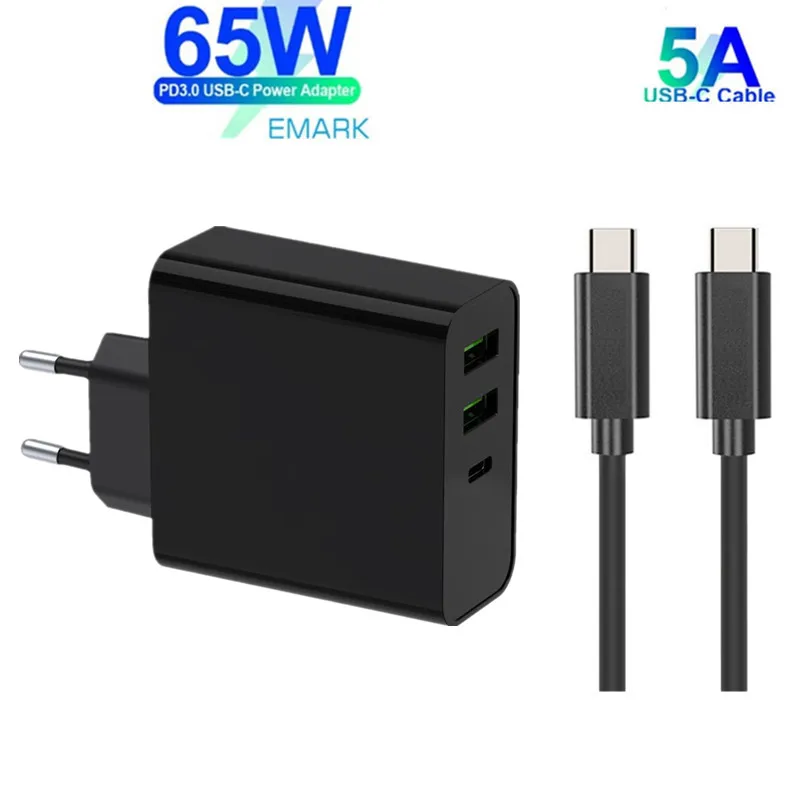 

65W TYPE-C USB-C Power Adapter PD60W 45W QC3.0 Charger For USB-C Laptop MacBook Pro/Air iPad Pro 12W for Samsung iPhone