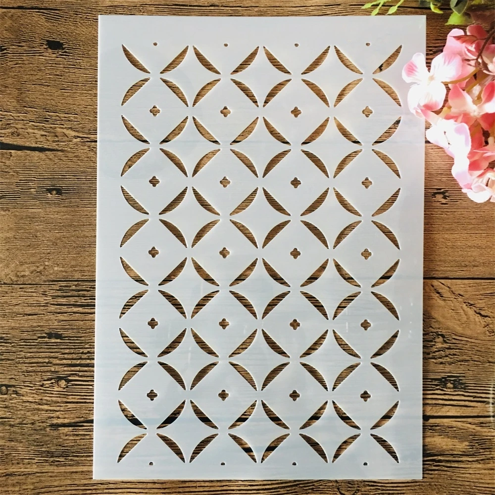 

A4 29cm Geometry Round Square Dot DIY Layering Stencils Wall Painting Scrapbook Coloring Embossing Album Decorative Template