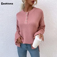 cashiona plus size men knitted sweaters autumn hollow dots streetwear 2021 single breasted top knitting pullovers female sweater