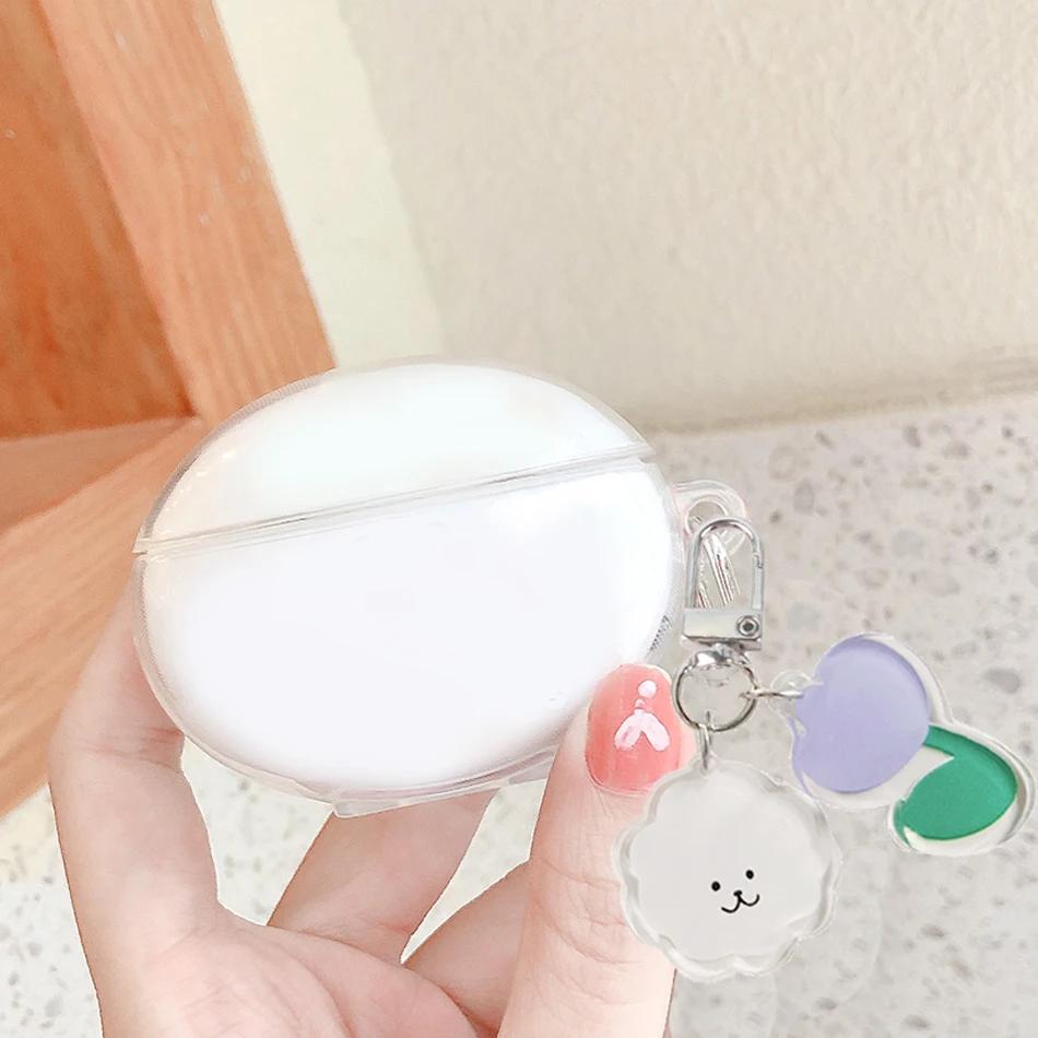 

Чехол для OPPO Enco Air, милый тюльпан, цветок, медведь, мультфильм, прозрачные беспроводные наушники, мягкий защитный чехол для Oppoair, чехол