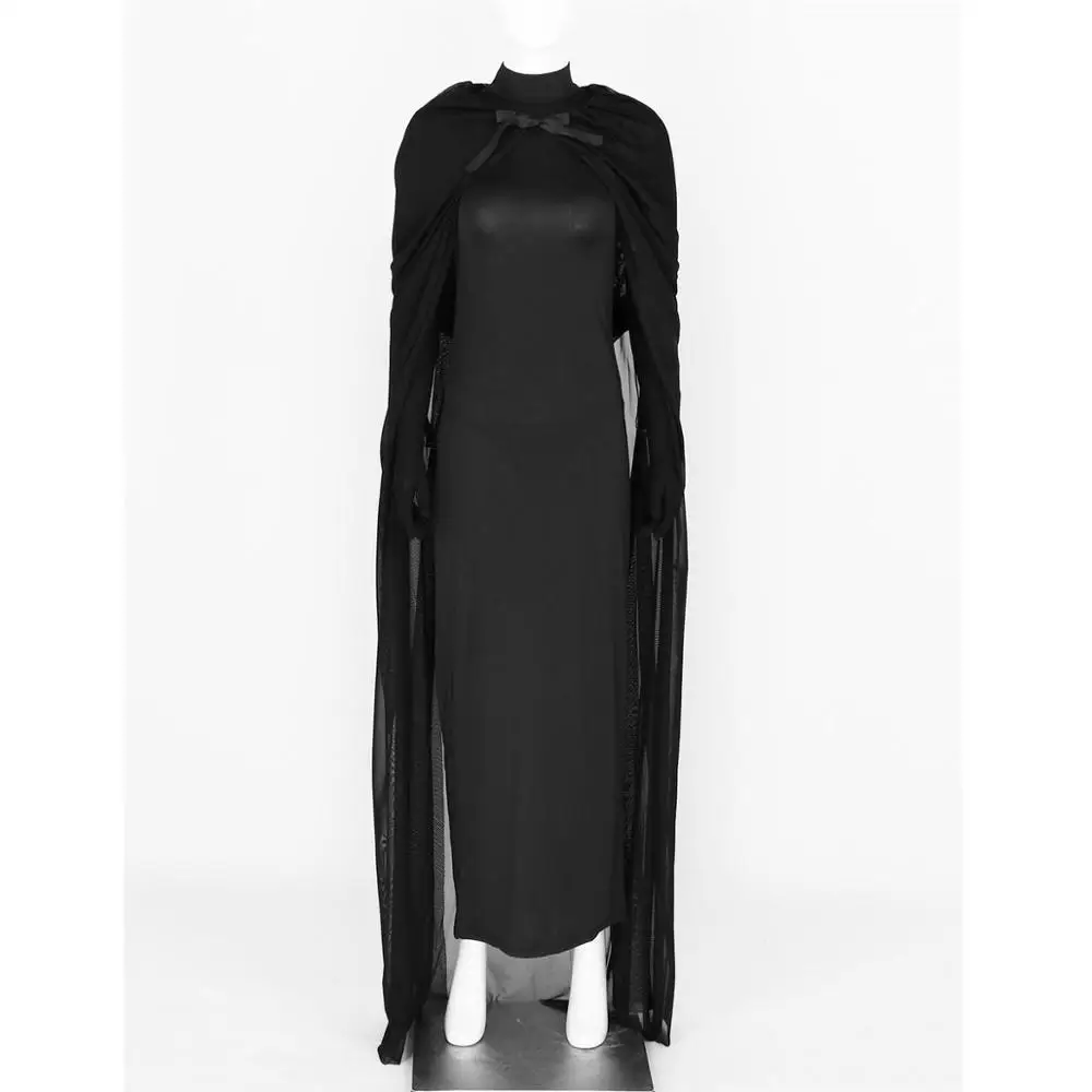 4Pcs Womens Vampire Wicked Witch Cosplay Costume Halloween Ghost Outfit Long Dress Hooded Cape Gloves and G-string Briefs | Тематическая